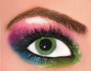 Макияж для брюнеток с зелеными глазами, разноцветный вечерний макияж зеленых глаз